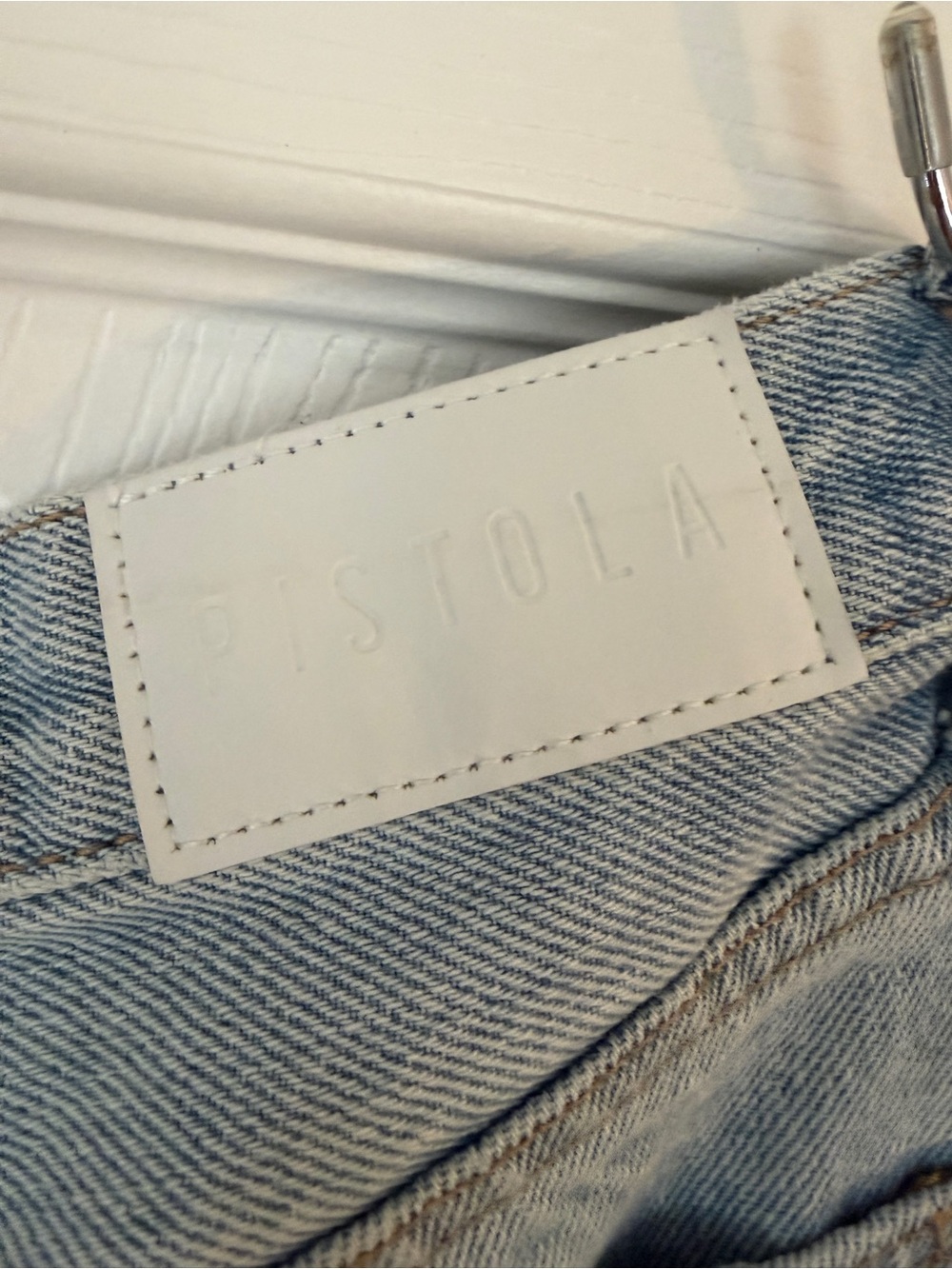 pistola Washed Light Blue High-Rise Straight Jeans - Picture 5 of 6